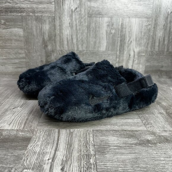 Nike Calm Mule SE Women's size 8 Black Faux Fur Mules FZ3119-001 - Picture 4 of 9